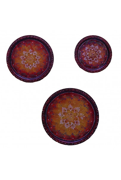 Wooden Wall Decor Plates - Set of 3 